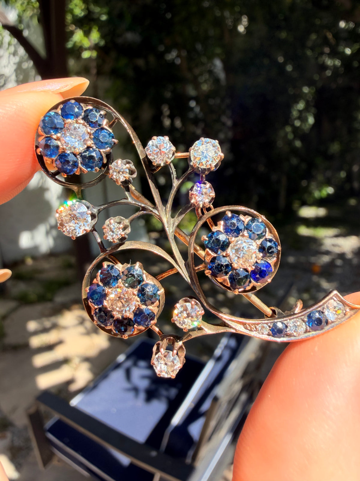 Victorian sapphire and diamond brooch