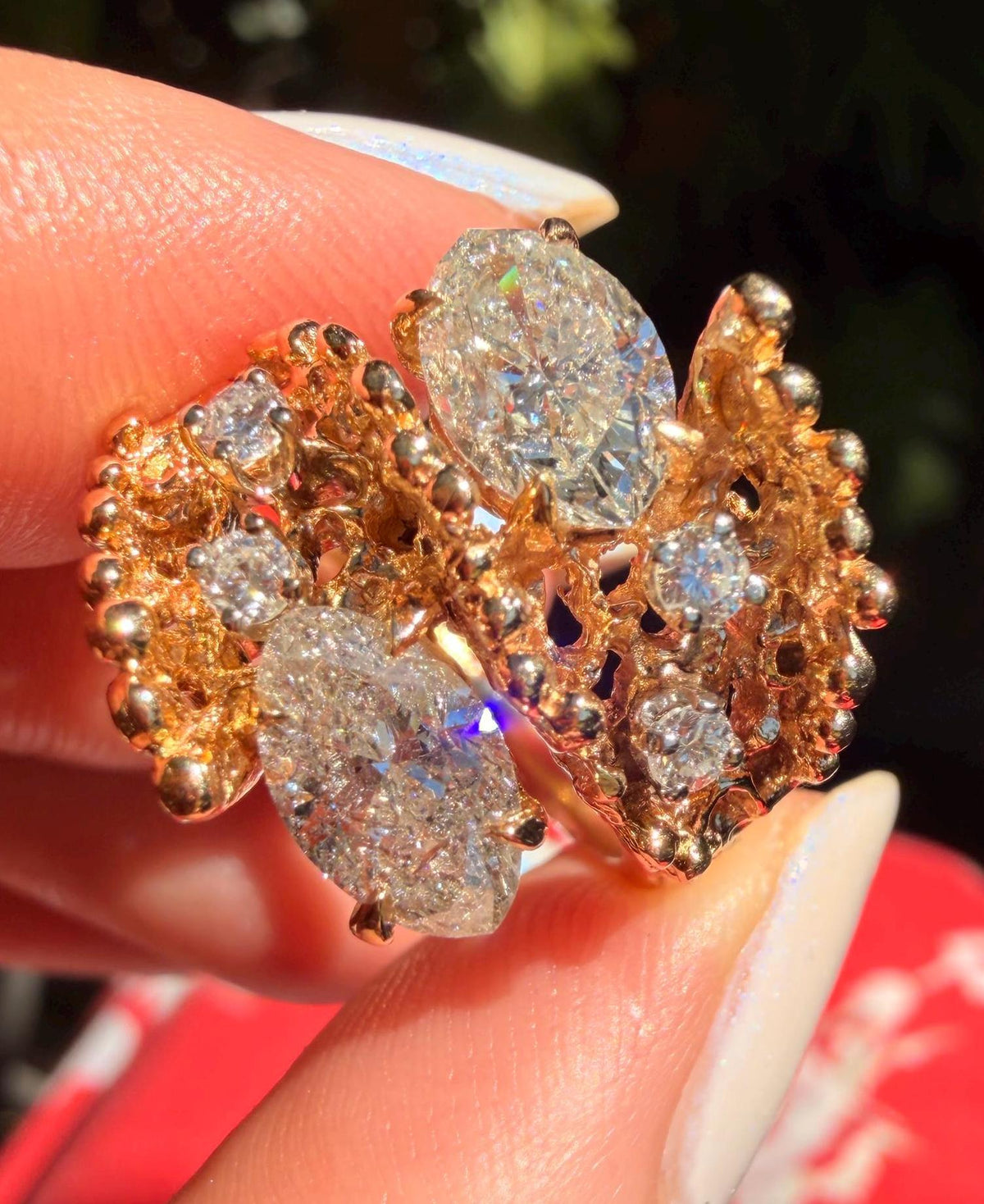 1980s retro marquise cut diamond ring