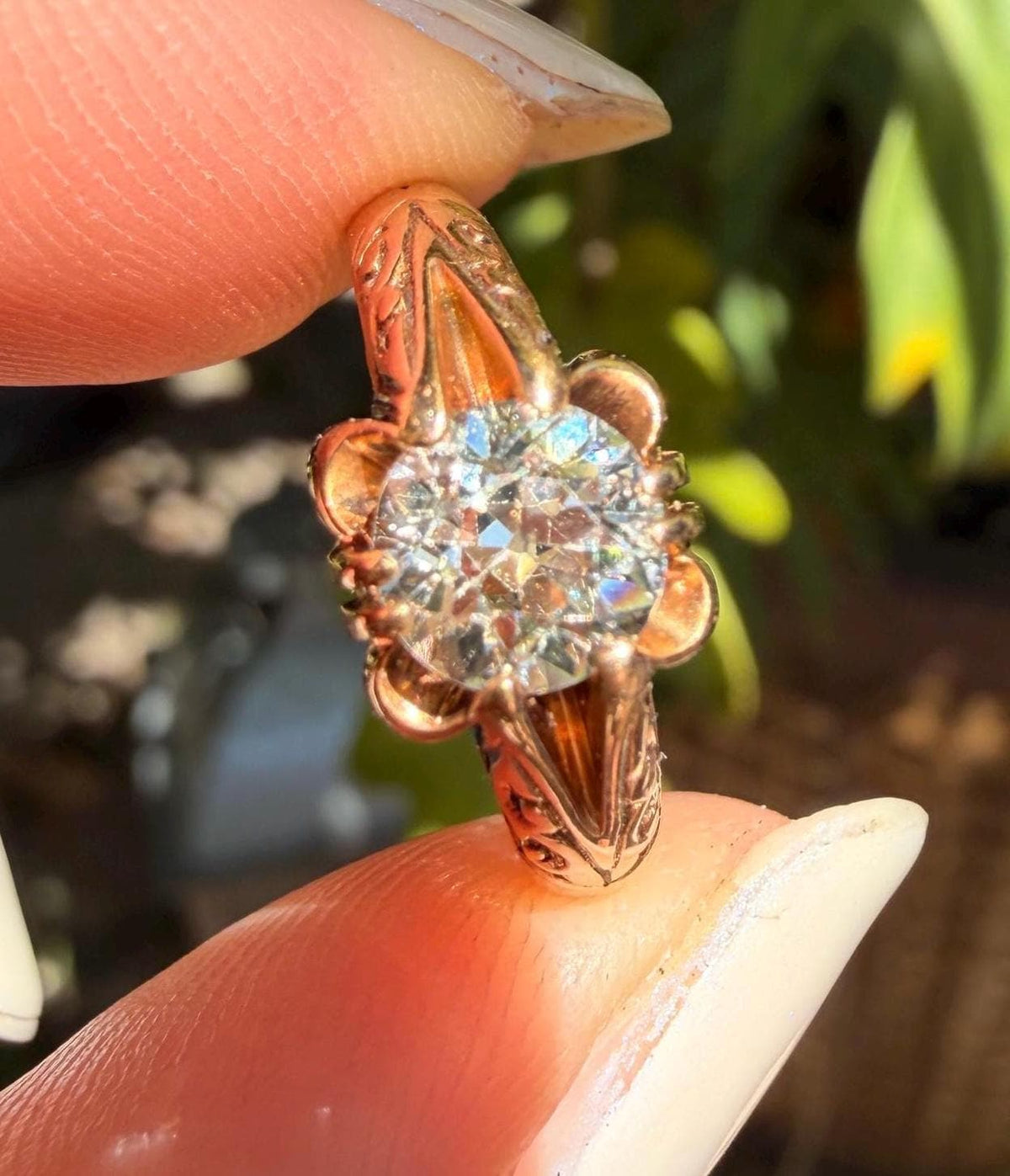 Victorian engagement ring with old European cut diamond solitaire