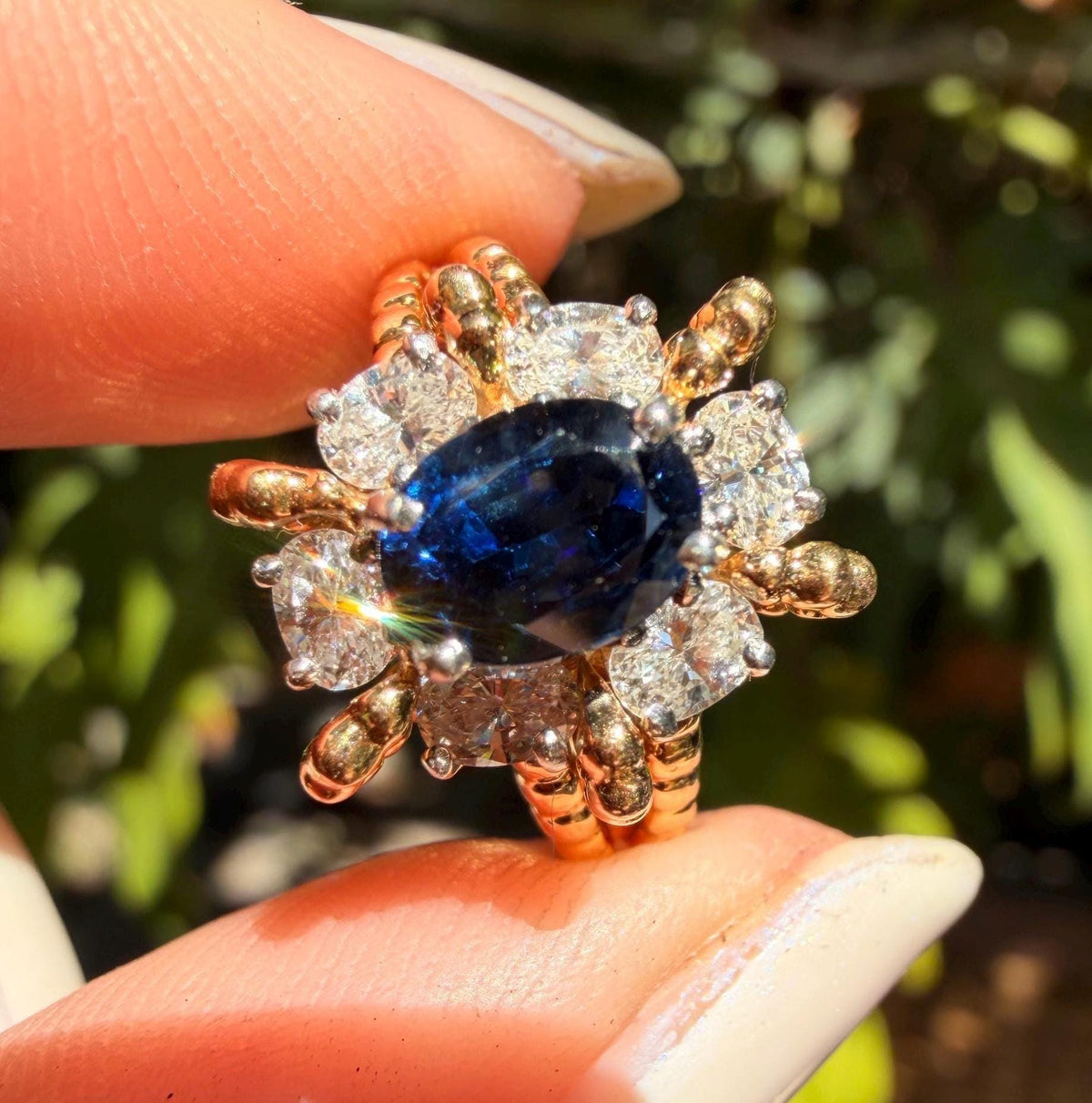 Oscar Heyman sapphire and diamond ring